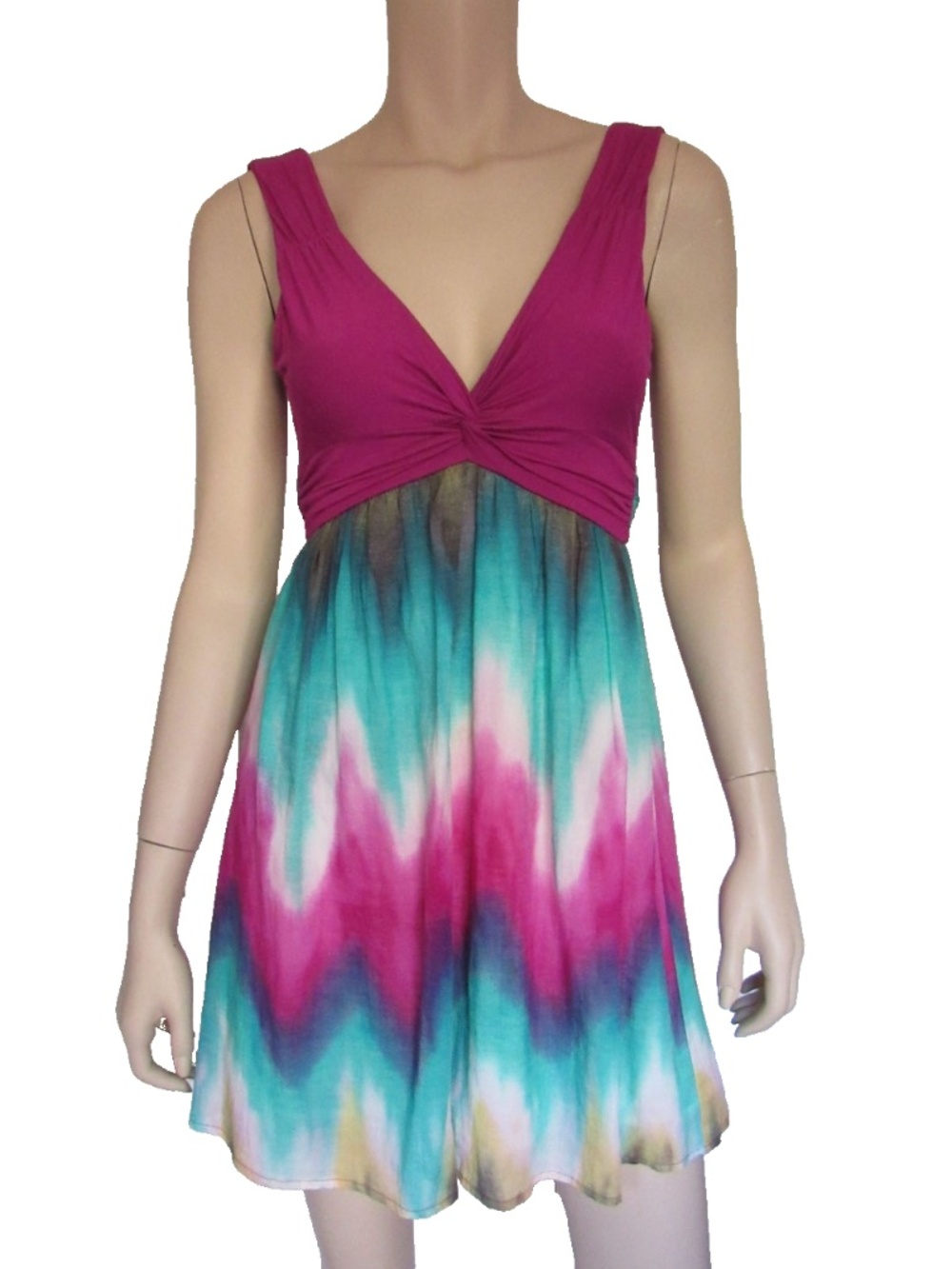 FOREVER21 Tie Dye Multi-Color Summer Casual Knee Length Dress